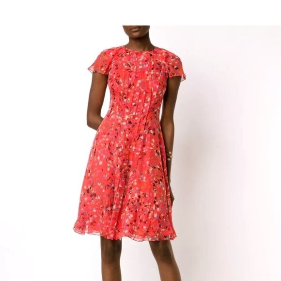 NWOT Carolina Herrera Silk Dress Pink Multi Red size 14 Colorful - Picture 13 of 13